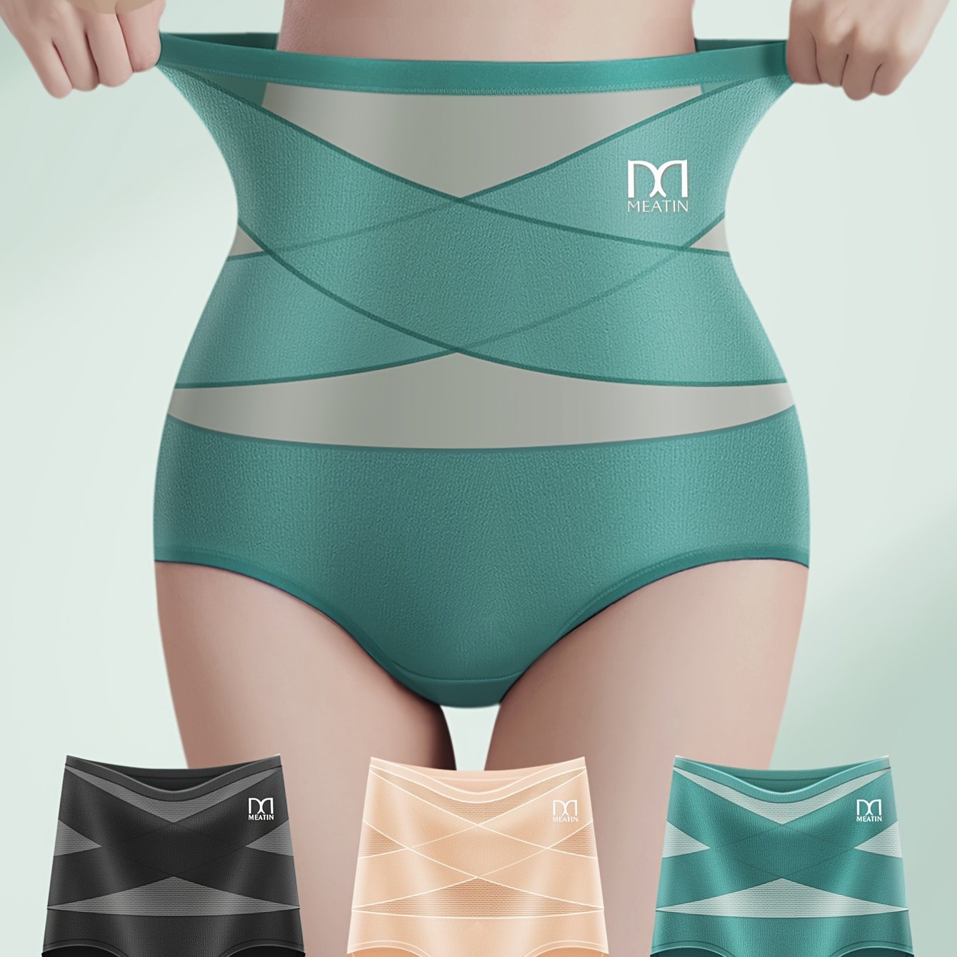 High Waist Shaping Panties for Women Tummy Control Compression Solid Color Briefs