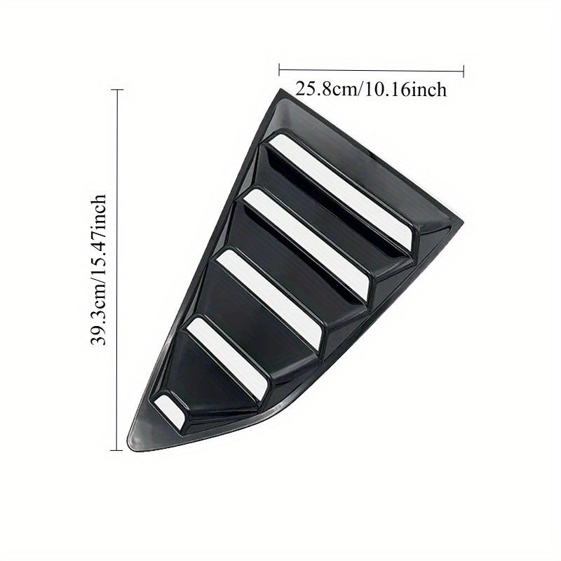 2 Pack Black ABS Rear Quarter Window Louvers for Camaro 2016-2022