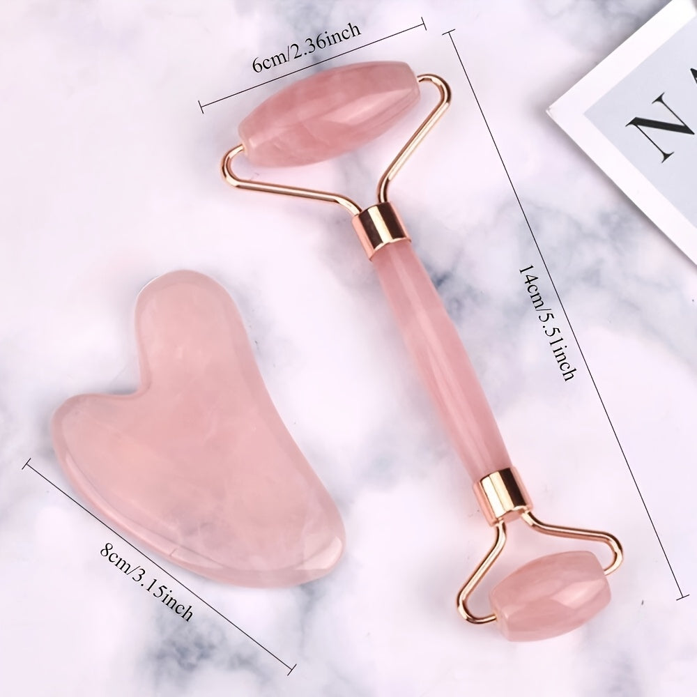 Set of 2 Pink Resin Facial Massage and Scraping Tools for Relaxation