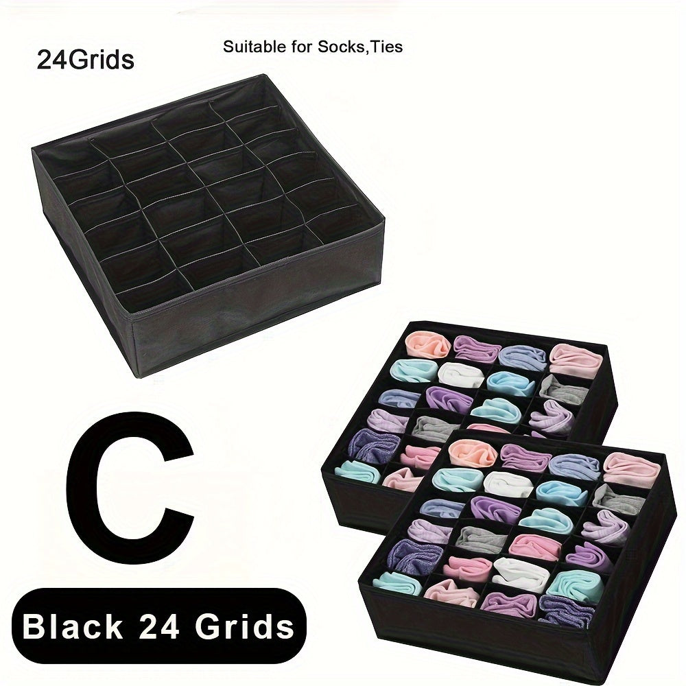 Foldable Fabric Storage Organizer Box with Dividers for Socks and Underwear