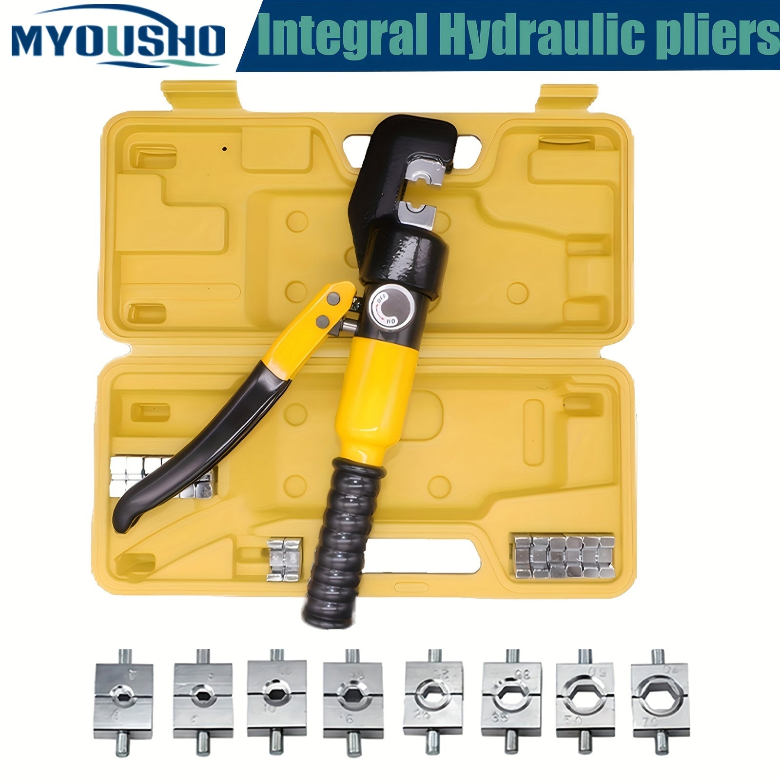 Гидравлический обжимной инструмент с 8 матрицами, без необходимости питания, с головкой в форме буквы C, вращение на 180°