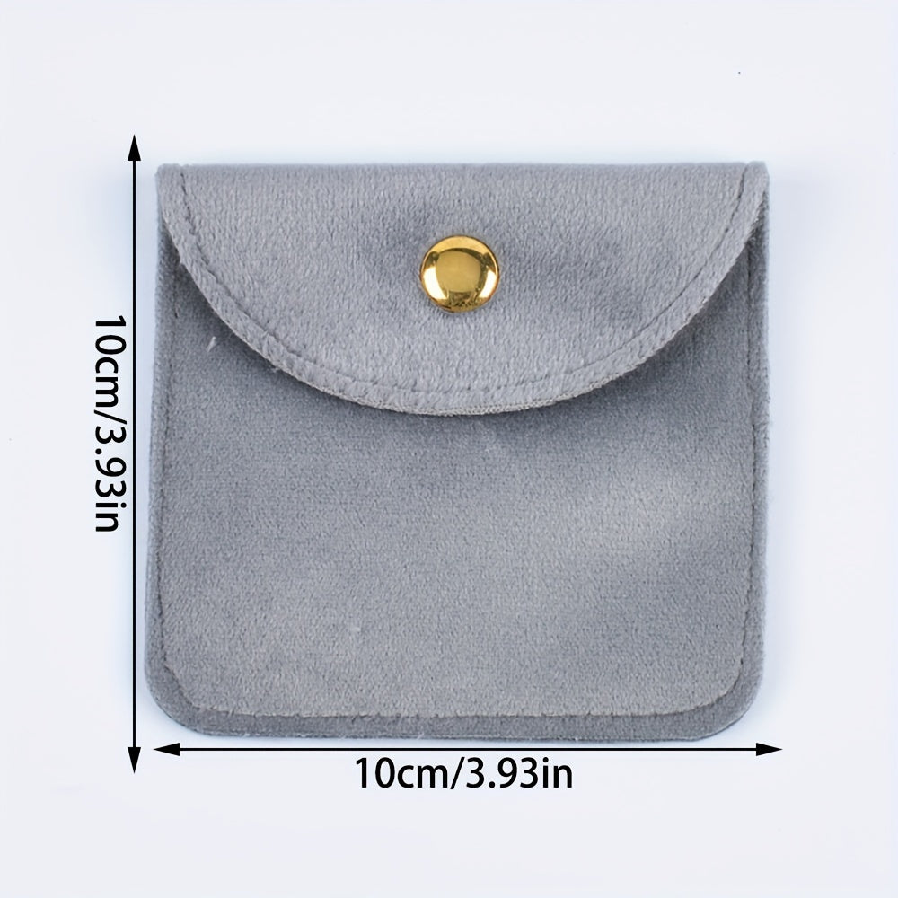 Set of 6 Velvet Jewelry Pouches with Suede Drawstring Bags for Watches Rings Earrings and Accessories