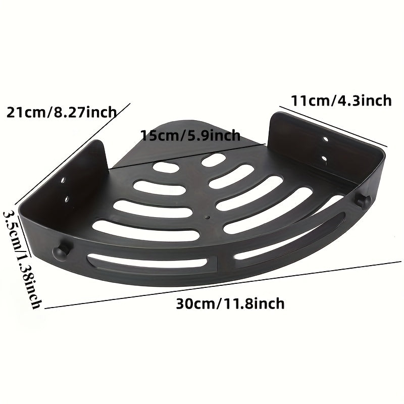 Multi-Layered Plastic Bathroom Corner Shelf No-Drill Installation Kitchen Toilet Organizer