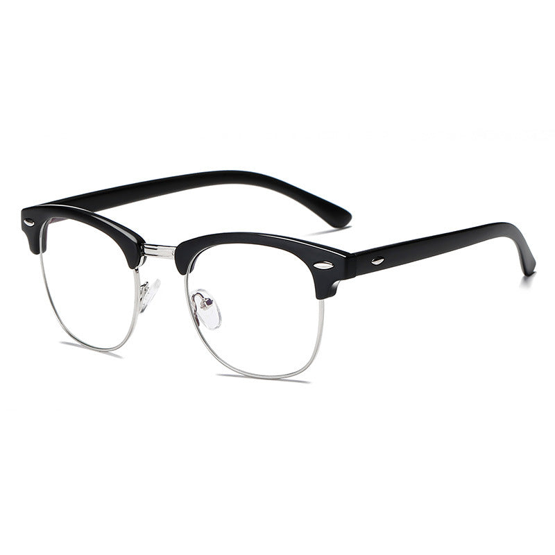 Black Blue Light Blocking Glasses for Men Women Oval Frames Clear Lenses