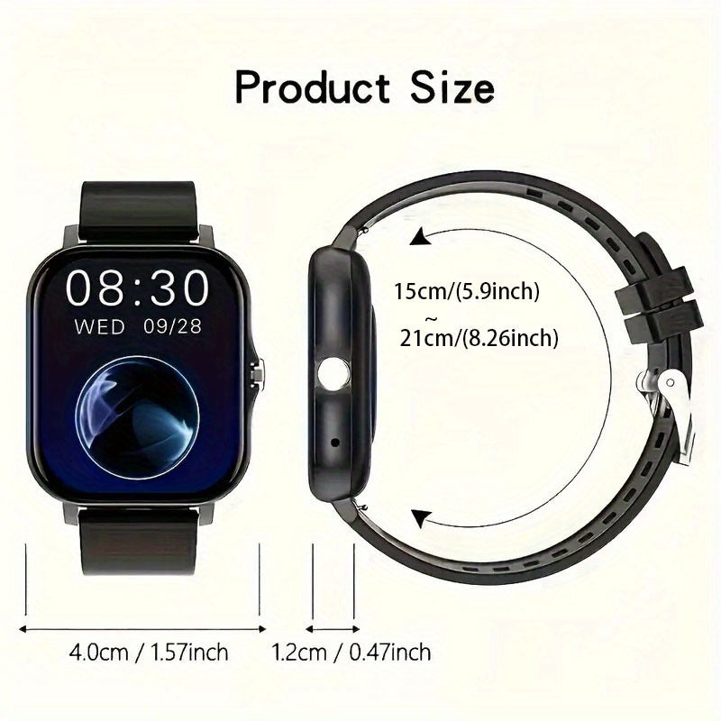 Unisex Smartwatch with Wireless Calling Messaging Pedometer Fitness Tracker Compatible with iPhone Android