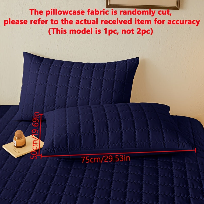 Square Pattern Waterproof Pillowcase Soft Breathable Skin-Friendly Bedroom Decor