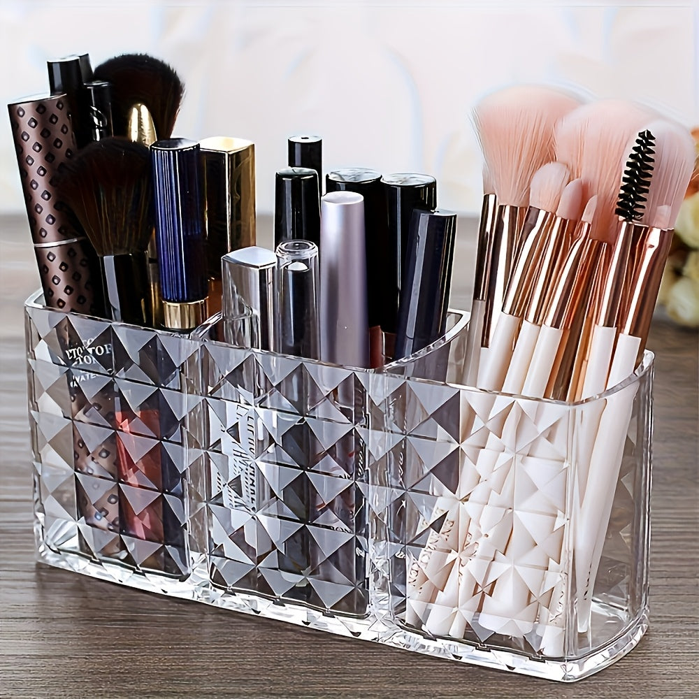 Acrylic Makeup Organizer with Compartments for Brushes and Tools for Gift Use