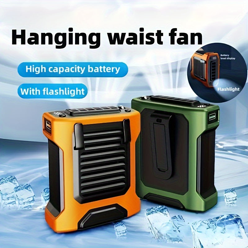 Multi-Functional USB Fan 8000mAh Battery Portable Indoor Outdoor Neck Rope