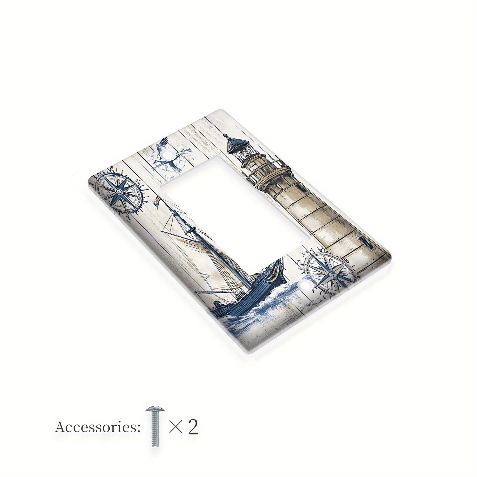 Sailboat Lighthouse Switch Plate Cover for Easy-to-Clean Home Decor 1-Gang or 2-Gang