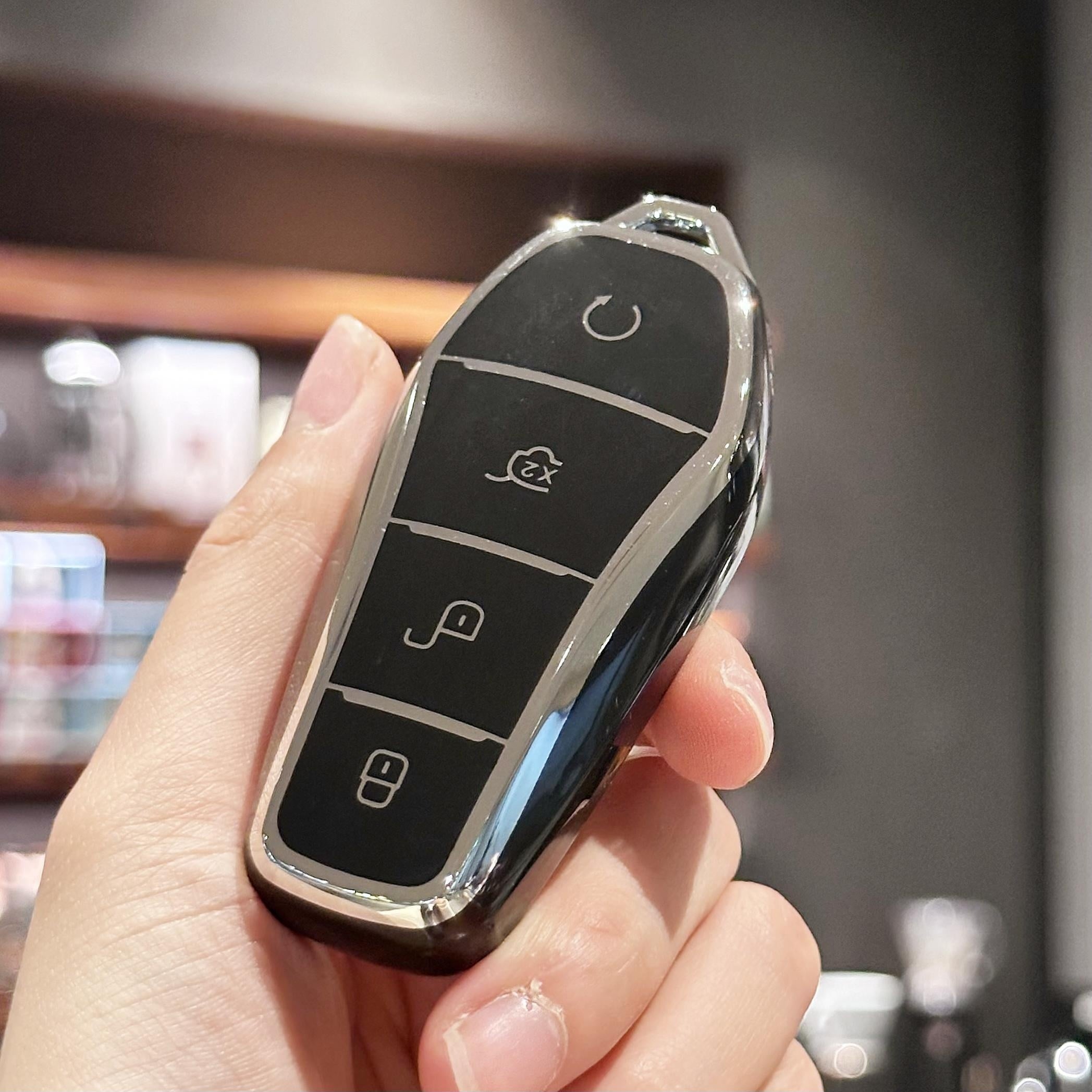 Чехол-накладка для автоключа, защитная оболочка из TPU для электромобиля, синий