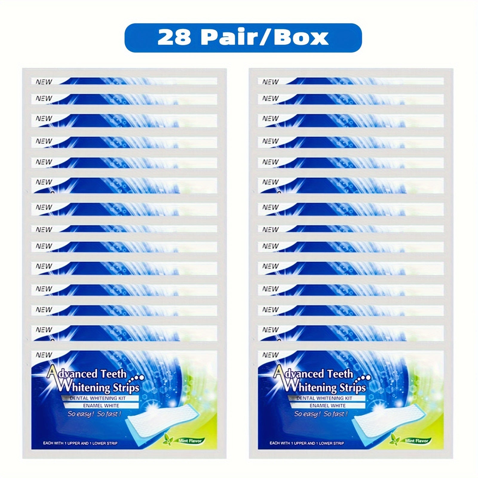 Mint Teeth Whitening Strips 7/14/21/28 Sets with Toothbrush for Daily Travel