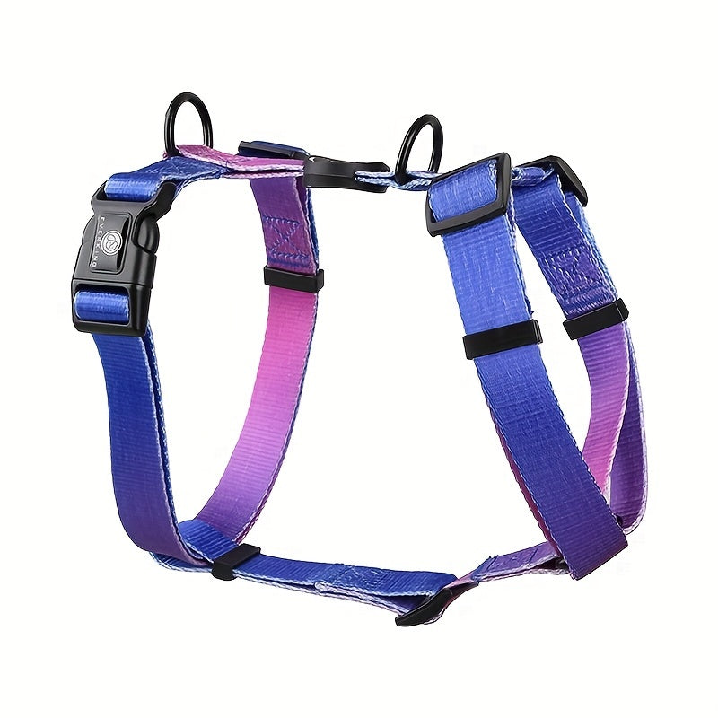 Adjustable Dog Harness for Small to Medium Dogs Polyester Gradient Pastel with Buckle Handle