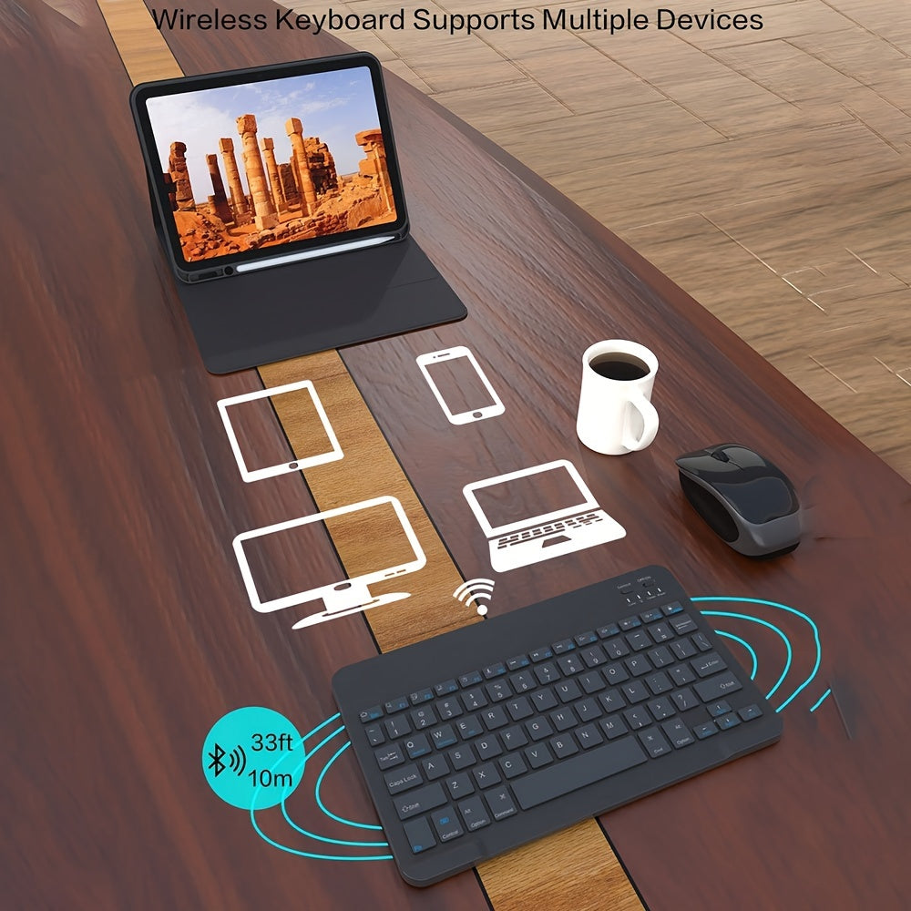 10th Gen iPad PU Leather Case with Wireless Keyboard Pen Holder Sleep Wake Stand Type-C Charging Black