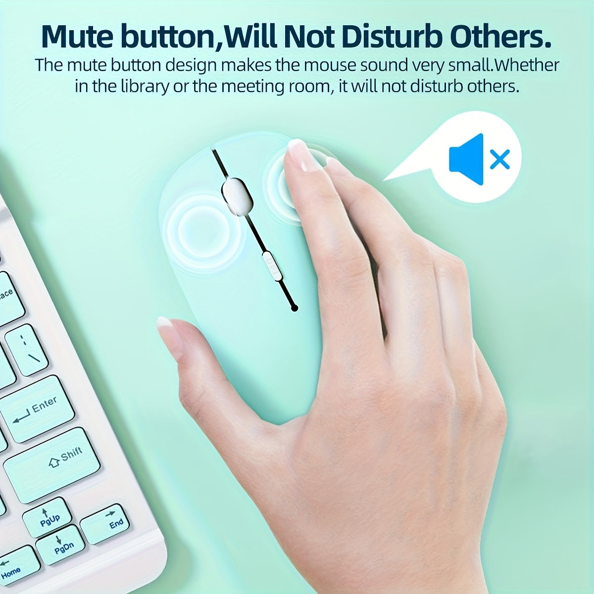 Wireless Optical Mouse with Cartoon Pattern Glitter for Right Hand Windows 10