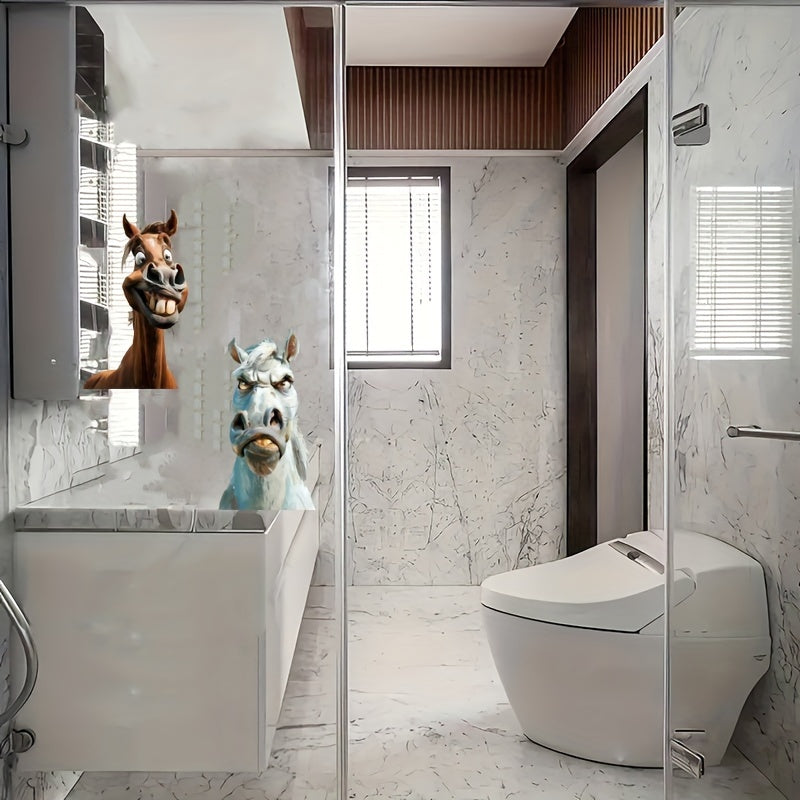 Funny Animal Expression Window Sticker Waterproof Self-Adhesive Wall Decor