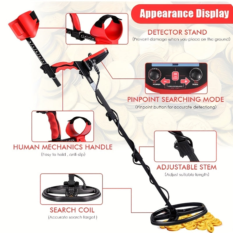 Профессиональный металлоискатель для поиска сокровищ, глубокий обнаружение до 3,5 метров, батарея не входит в комплект