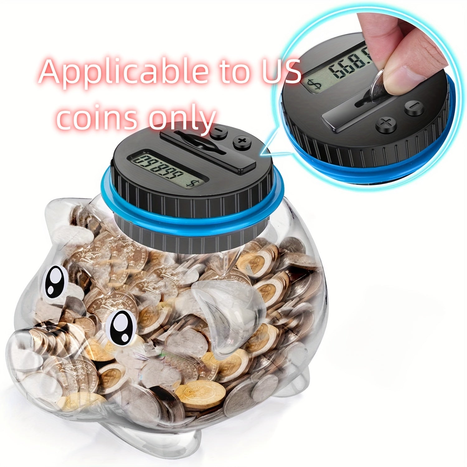 Digital Coin Bank with LCD Display, Coin Counter, Large Capacity
