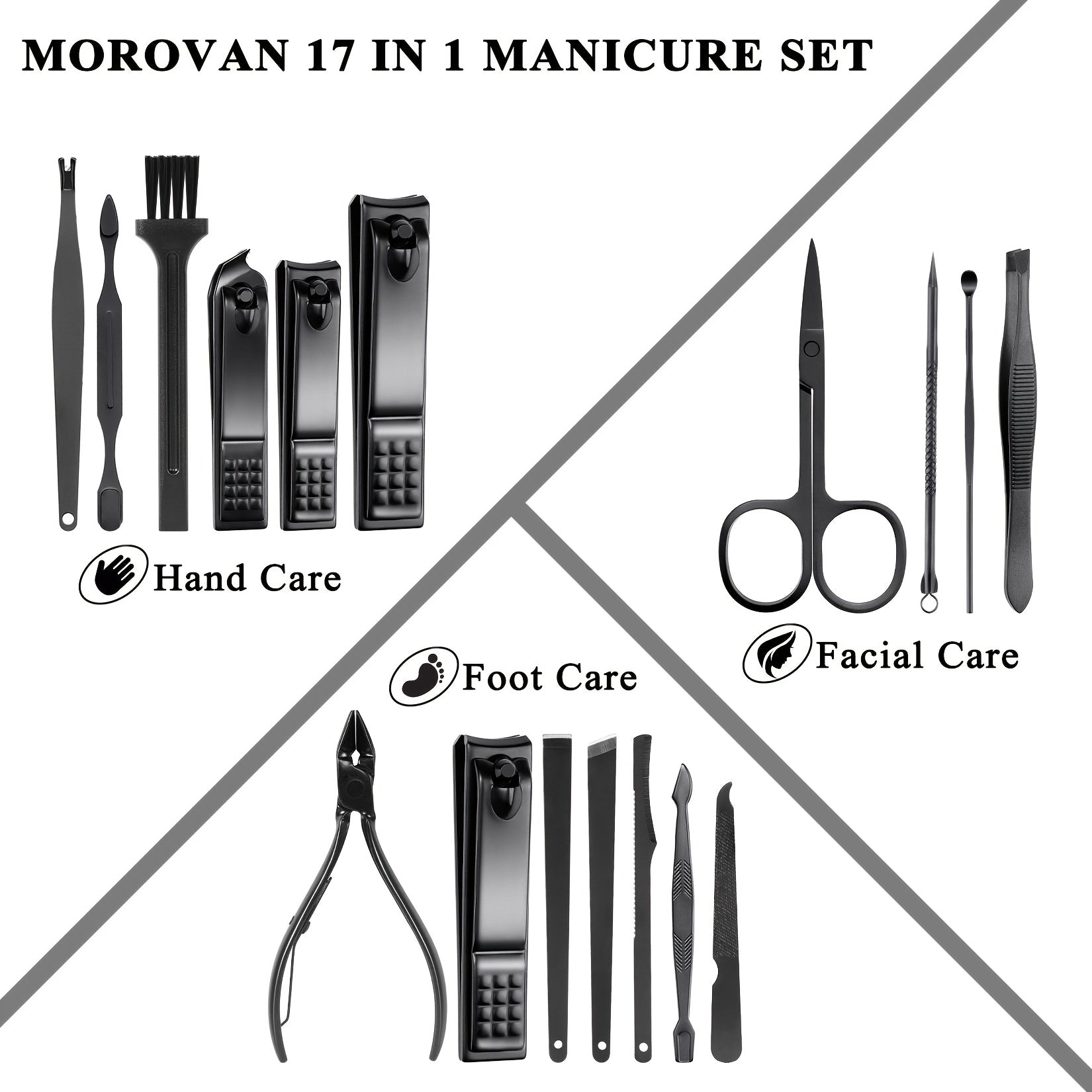 16/19pcs Stainless Steel Manicure Set for Men and Women Travel with Storage Case