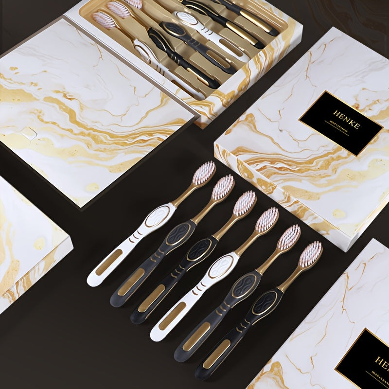 Soft Bristle Toothbrush Pack of 6 for Men with Full-Size Head Unscented Deep Cleaning Gum Care