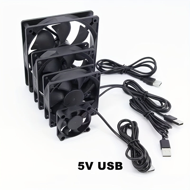 Quiet 5V USB Computer Cooling Fan for PCs CPUs Routers 5010 6010 8010