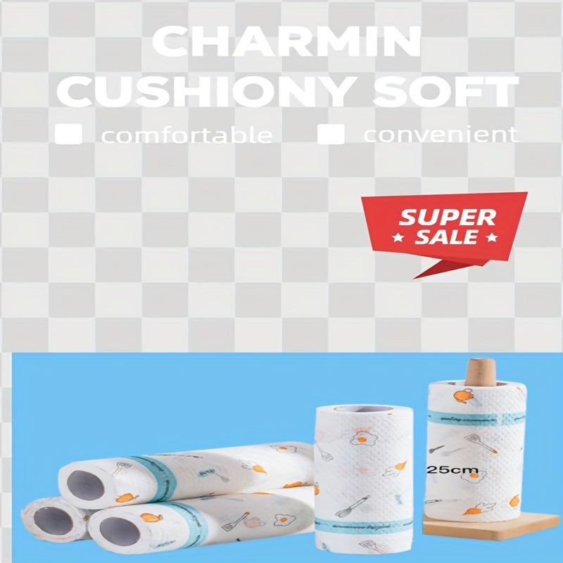 Rollo de 1/2 de toallas de limpieza reutilizables súper absorbentes 100 hojas