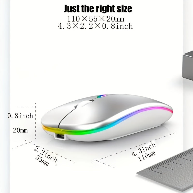 Wireless Gaming Mouse with Trackball, Ergonomic Right-Hand Design, Silent Backlit, USB Rechargeable, Dual Mode 2.4G & 5.1, for Laptop and iPad