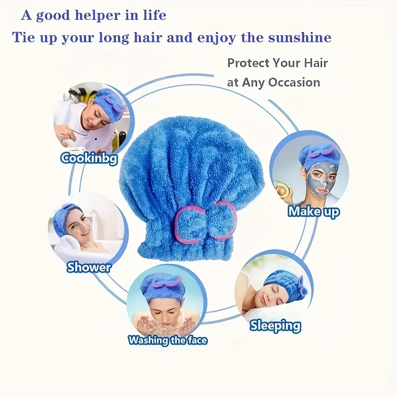 Microfiber Hair Towel Wrap Cartoon Quick Dry Versatile 100 GSM 1 Pack