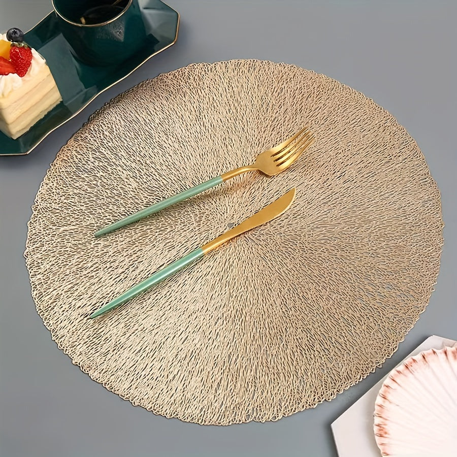 Minimalist Gold Circular Table Coaster Set for Home Decor
