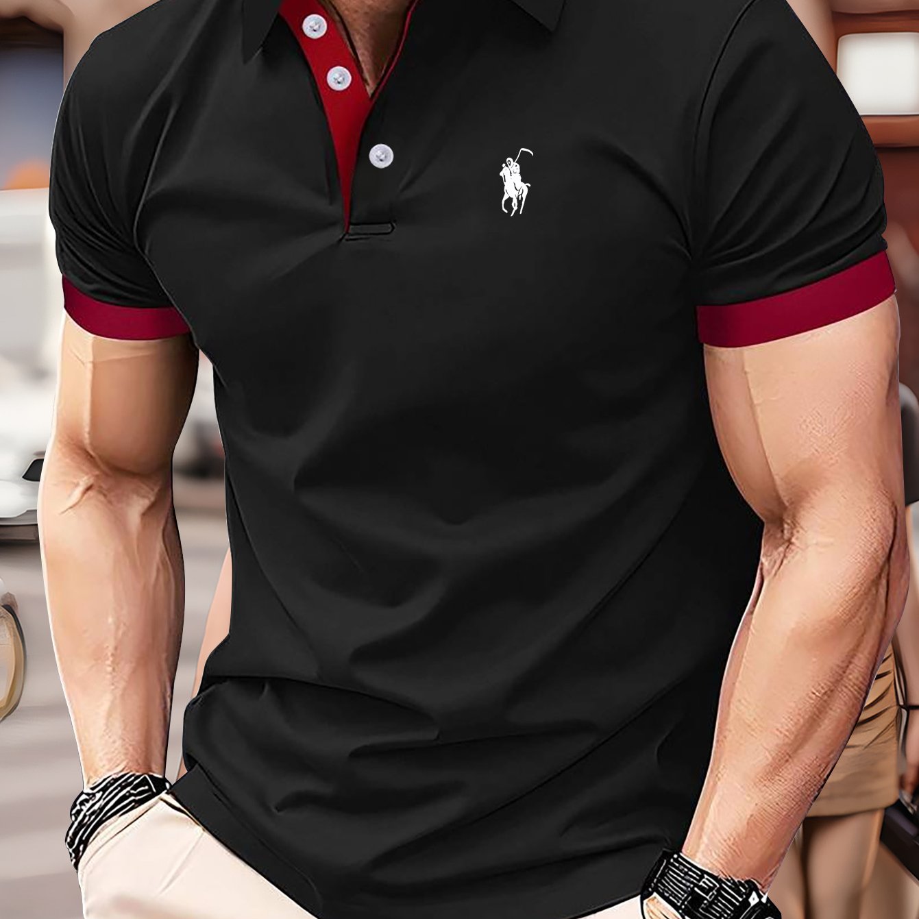 Camisa de golf para hombre de manga corta con estampado gráfico, polo con cuello de solapa, transpirable, para verano, ropa deportiva al aire libre