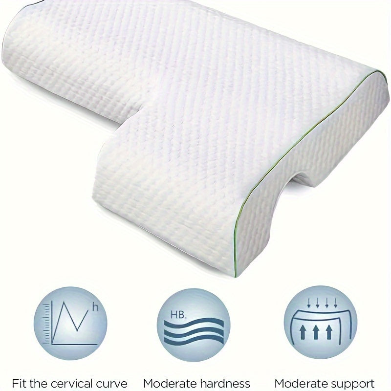 Memory Foam Pillow with Arch Support for Back and Side Sleepers Hypoallergenic White