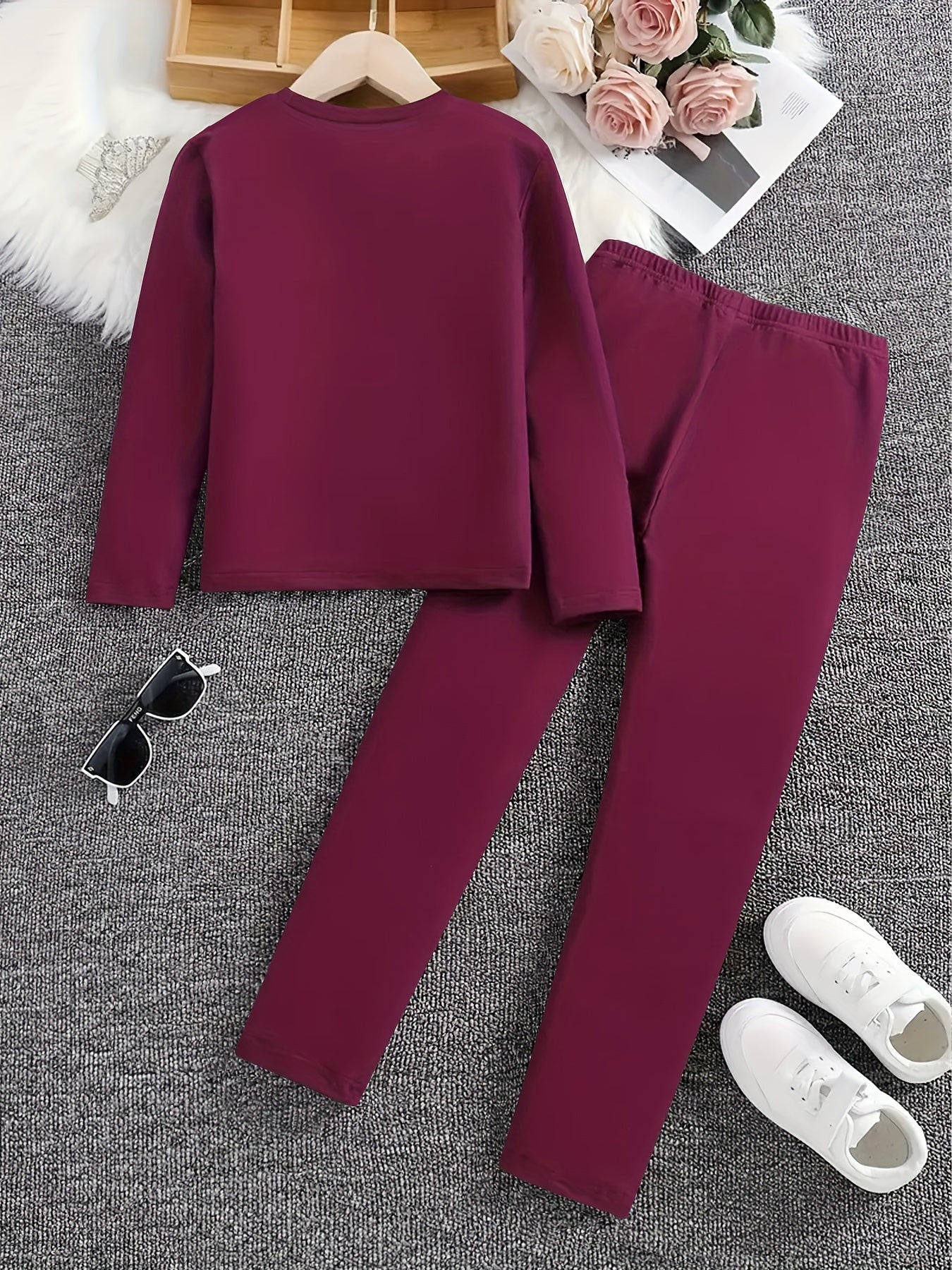 Детский комплект из длинных рукавов и штанов на весну и осень с принтом в виде любви для малышей и детей среднего размера