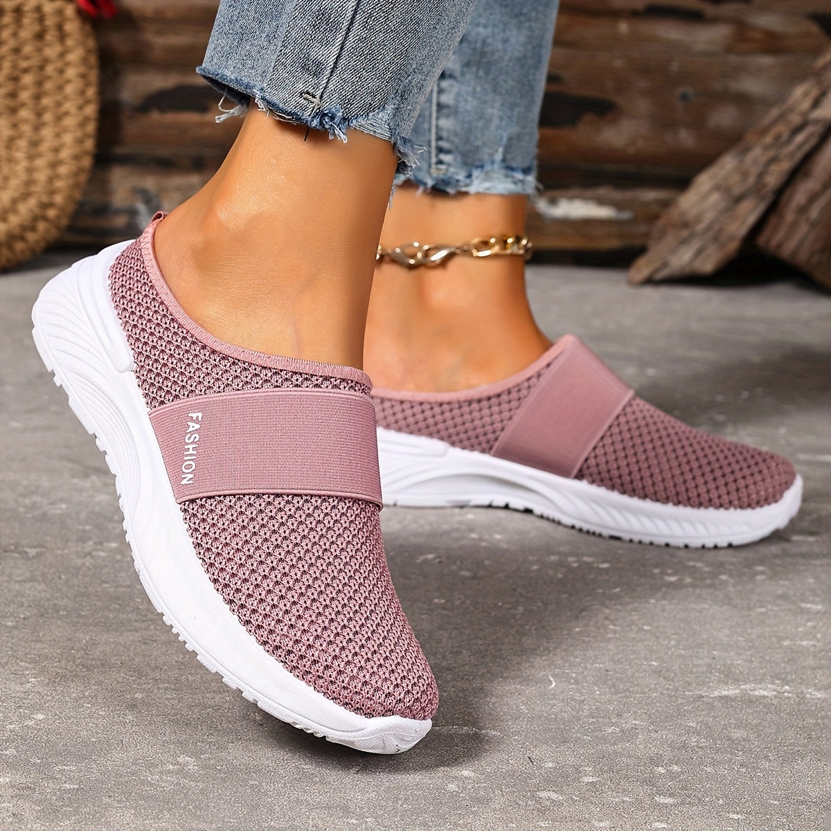 Women's White Black Breathable Mesh Sneakers for Summer Casual Walking