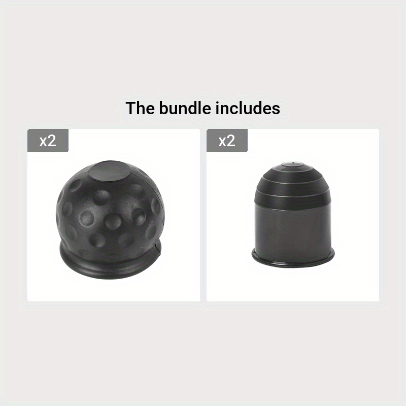 Cubierta de bola de barra de remolque de 5.0cm para remolques de RV, negro, plástico ABS, tapa duradera