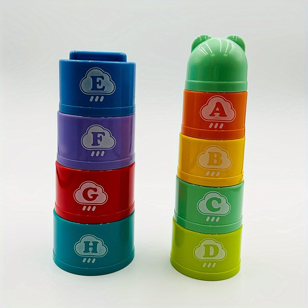 Children's Stacking Cups Rainbow Tower Ring Toys for Kids Beach Play Festival Birthday