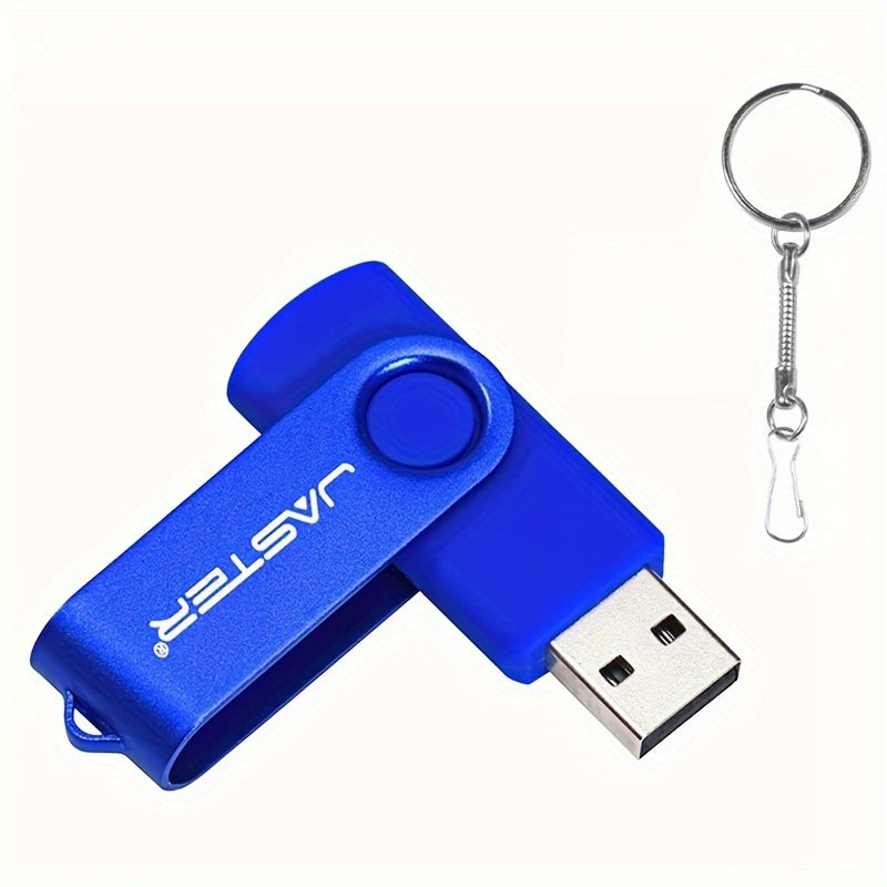 128GB High-Speed USB 2.0 Flash Drive with Rotatable Metal Keychain in Bright Colors