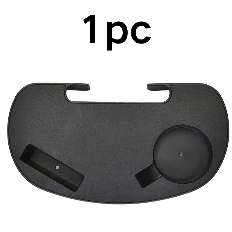 Mesa auxiliar plegable negra con bandeja de plástico para bebidas y aperitivos