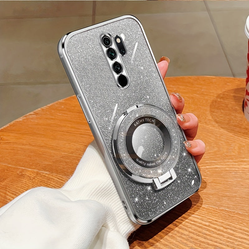Glitter Magnetic Suction Phone Case for Redmi Note Series TPU Drop Proof