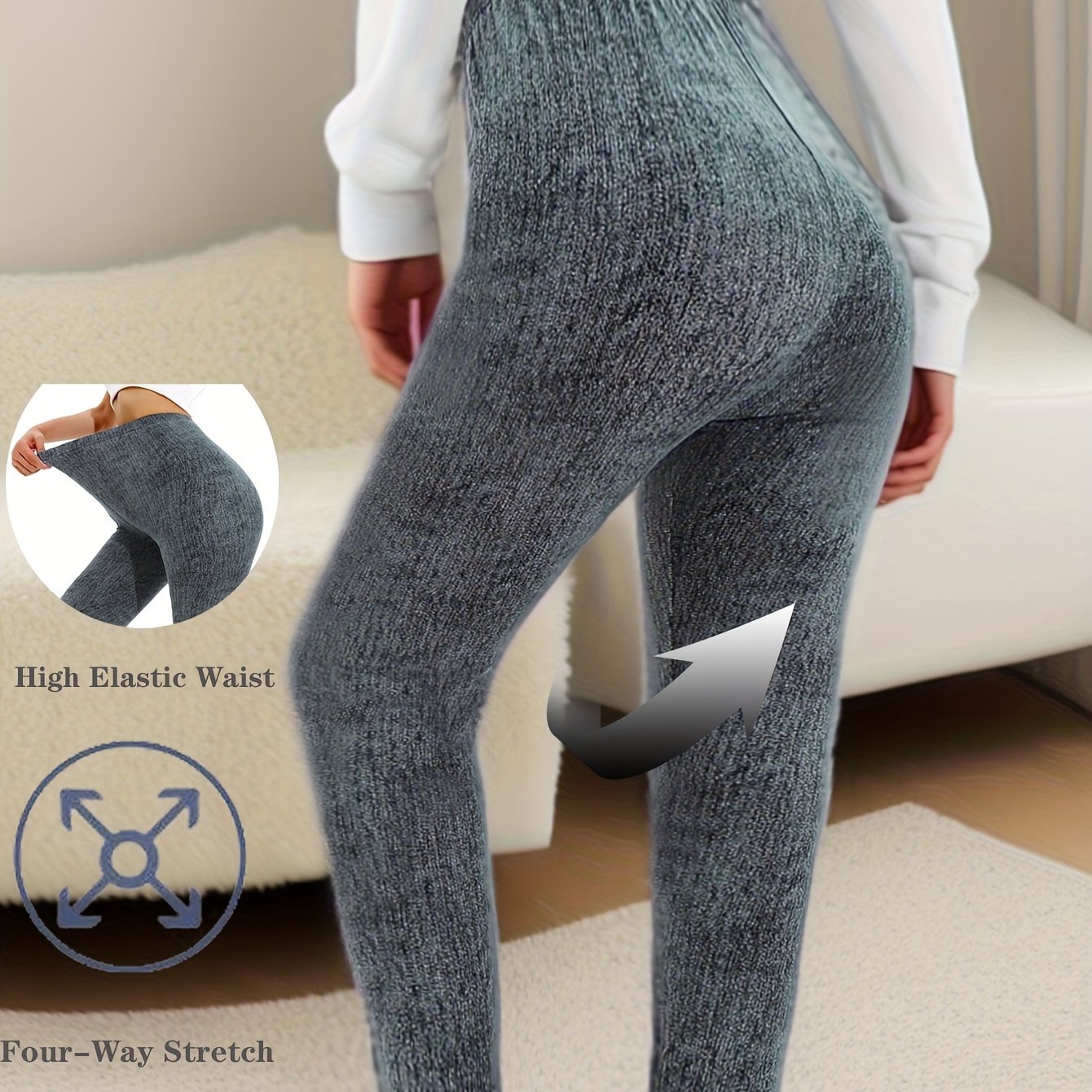 Women's High Elastic Hemp Dot Skinny Leggings for Workout and Casual Wear