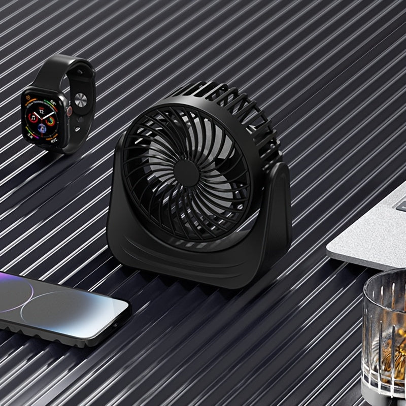 Портативный вентилятор на USB с одним режимом скорости, съемным и моющимся дизайном. Тихая работа, идеально подходит для использования на столе и в офисе (батарея не входит в комплект).