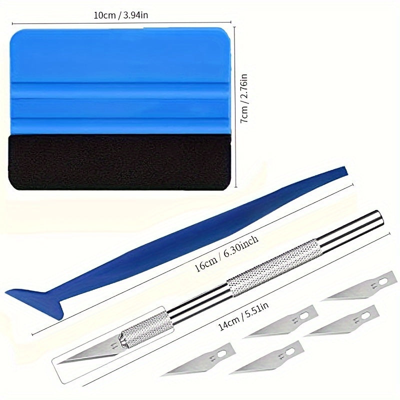 Avtomobilni qoplash uchun asboblar to'plami Vinilni qirqish, kesish, silash, filmni tekislash uchun spatulalar 10 dona