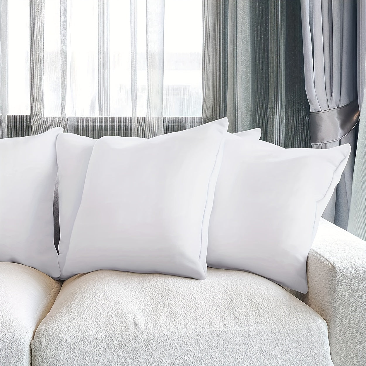 White Bedding Throw Pillow Insert 50.8x50.8 cm for Sofa Couch Bed