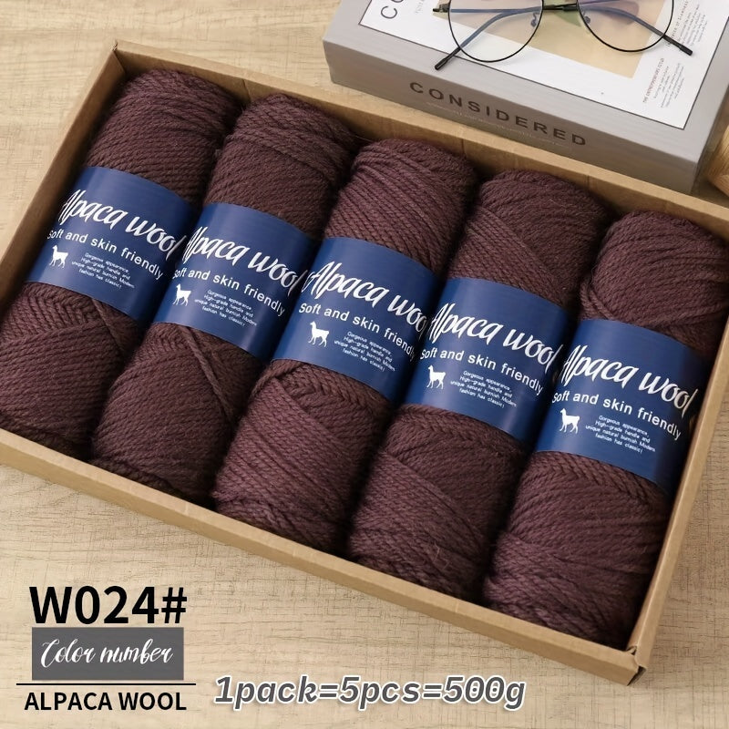 Multicolor Alpaca Wool Yarn Bundle 95 Percent Alpaca 5 Percent Polyester 100g Balls for Knitting Crocheting Winter Crafts