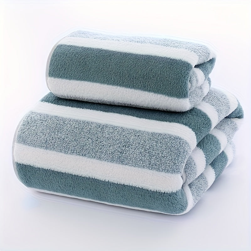 Coral Fleece Towel Set Soft Absorbent Quick-Dry for Pool Home Gym RV