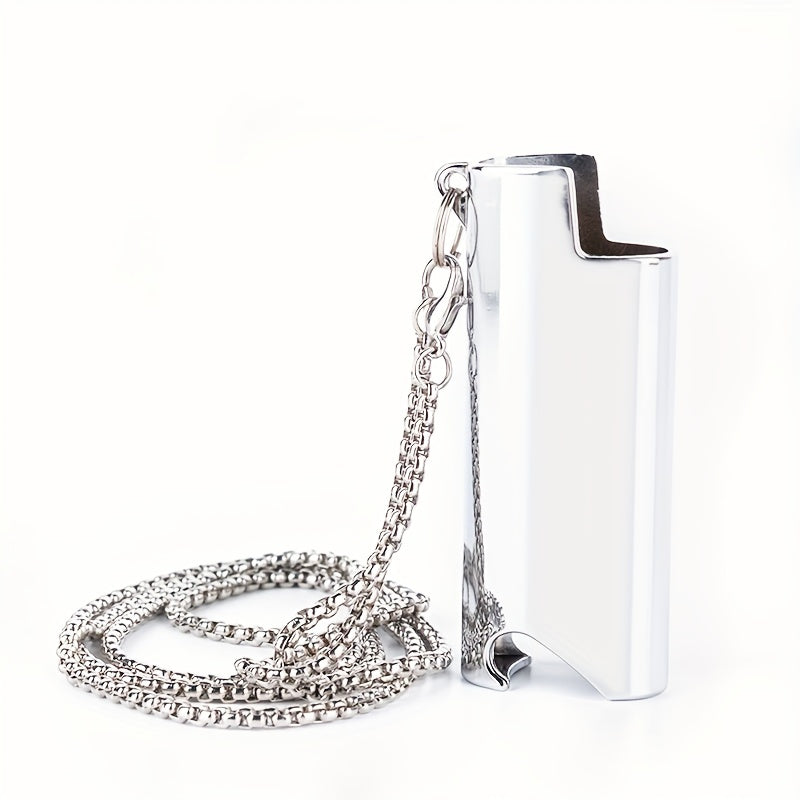 Metal Lighter Case with Bottle Opener, Durable, Fashion Necklace Set for Men