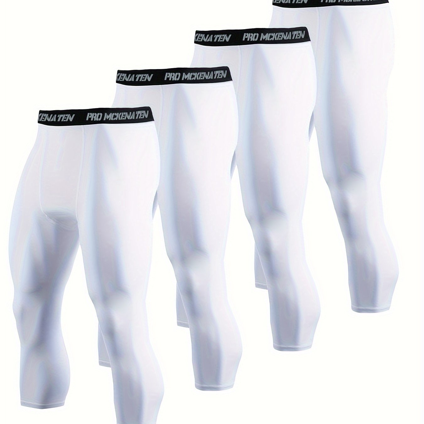 4-Piece Black Compression Leggings Set for Gym Workout Running and Training