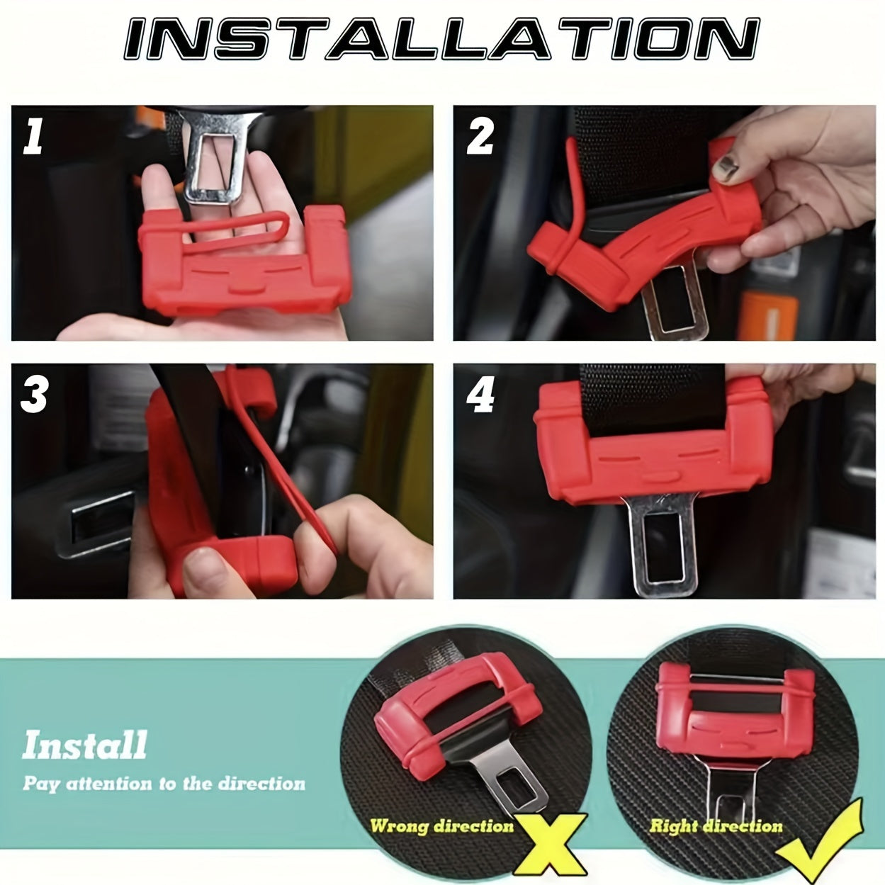 Silicone Car Seat Belt Buckle Protector Anti-Scratch Cover for Safety