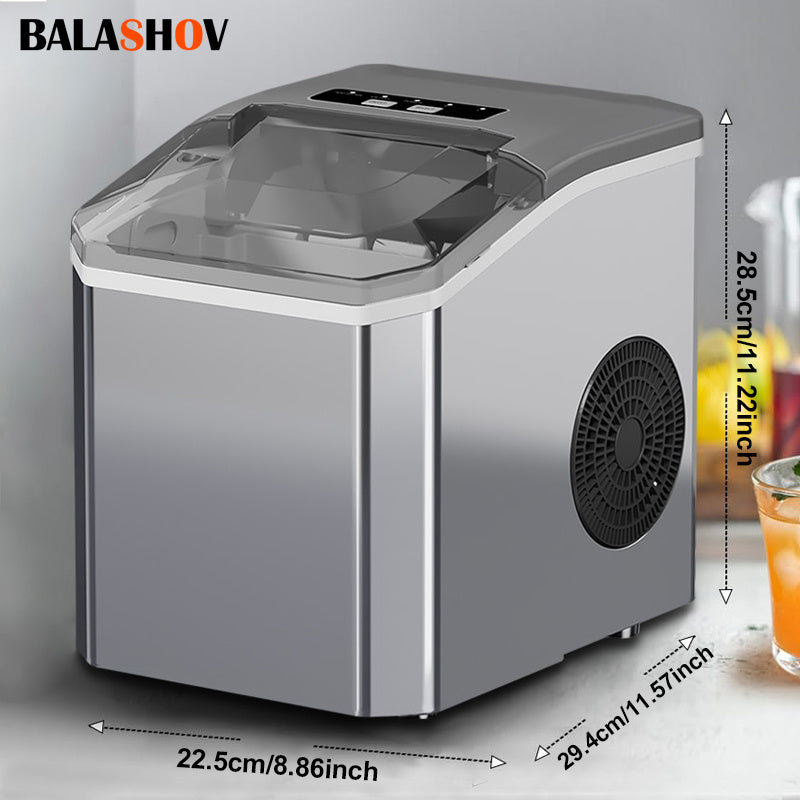 Portable Ice Maker Self-Cleaning Bullet Ice 9 Cubes in 8 Minutes Small Kitchen Bar