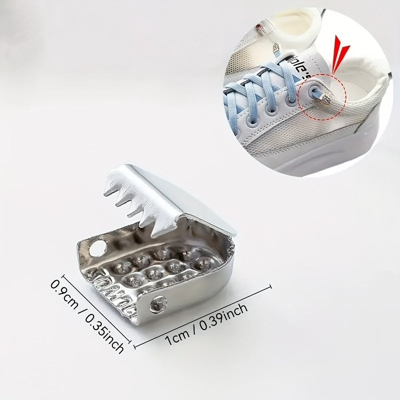 8 Pcs Steel No-Tie Shoelace Clips for Sneakers, Durable Metal Buckles
