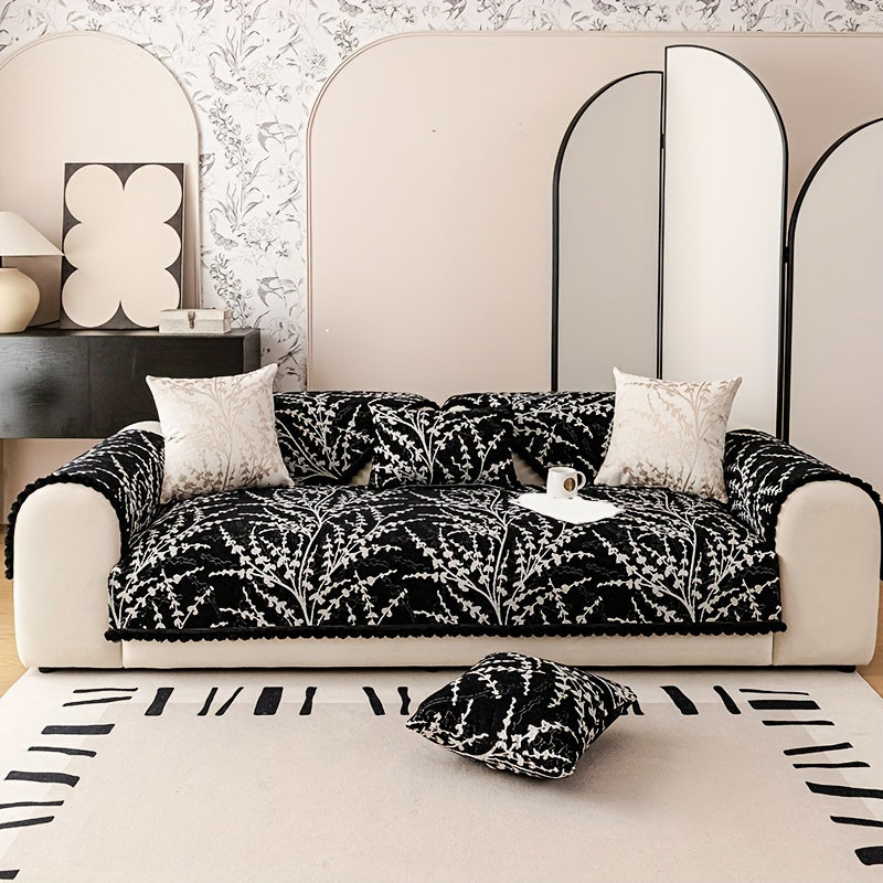 Chenille Jacquard Sofa Cover Non-slip Anti-Cat Scratch All-Season Furniture Protector