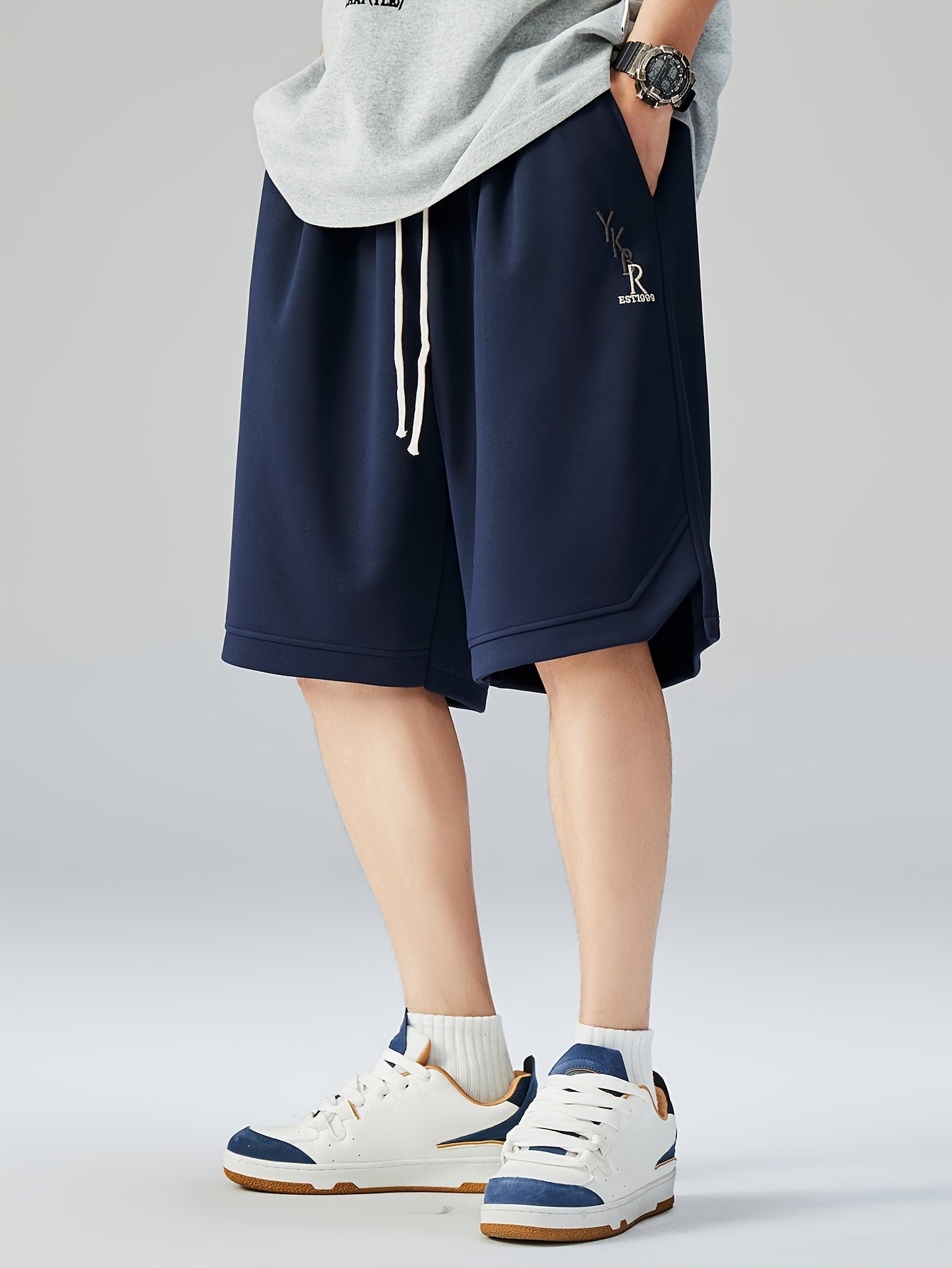 Мужские шорты большого размера в повседневном стиле с геометрическим узором, вязаный из полиэстера, свободный крой, летние мероприятия